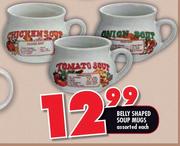 Belly Shaped Soup Mugs Assorted-Each