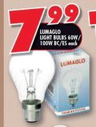 Lumaglo Light Bulbs 60W/ 1000W BC/ES -Each