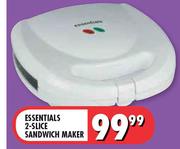 Essentials 2-Slice Sandwich Maker