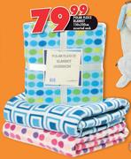 Polar Fleece Blanket 150x200cm Assorted-Each
