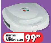 Essentials 2-Slice Sandwich Maker