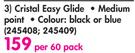 Bic Cristal Easy Glide Pens-Per 60 Pack