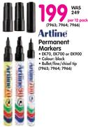 Artline Permanent Markers-Per 12 Pack