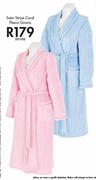 Satin Stripe Coral Fleece Gowns-221522