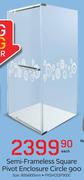 Semi-Frameless Square Pivot Enclosure Circle 900 PRSHCESF900C-900x900mm