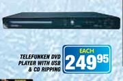 Telefunken DVD Player With USB & CD Ripping