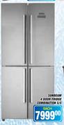 Sunbeam 4 Door Fridge Combination S/S