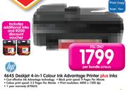 HP 4645 Deskjet 4-In-1 Colour Ink Advantage Printer+ Inks-Per Bundle