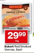 Eskort Red/Smoked Viennas-1kg Each
