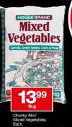 House Brand Chunky Mix/Mixed Vegetables Each-1kg