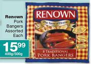 Renown Pork Bangers Assorted-400g/500g