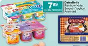 Dairy Belle Rainbow Kids/Smooth Yoghurt Assorted-6x100g Per Pack