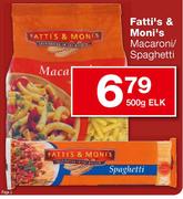 Fatti's & Moni's Macaroni/Spaghetti-500g Elk