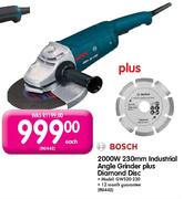 Bosch 230mm Industrial Angle Grinder-2000W Plus Diamond Disc(GW520-230)