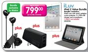 iLuv iPad2 Case with Stand + Antiglare Screen Protector + 3 X USB Wall Charger + in earphones