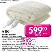 AEG Electric Blanket King-183 x 188cm Each
