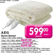 AEG Electric Blanket Queen-152 x 188cm 