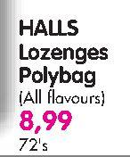 Halls Lozenges Polybag 72's