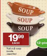 Natural Soup Bowls Assorted-Each