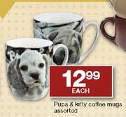 Pups & Kitty Coffee Mugs Assorted-Each