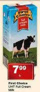 First Choice UHT Full Cream Milk-1Ltr