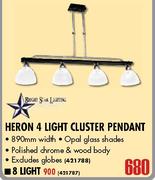 Heron 4 Light Cluster Pendant-890mm