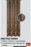 Lined Eyelet Curtain-1400mmx2230mm