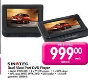 Sinotec Dual View Port DVD Player-2 x 7" LCD Screen (PDVD-X2B)