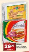 Florida Beefy Burgers/Chicken Patties-2 Kg Each