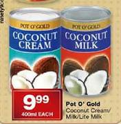 Pot O' Gold Coconut Cream/Milk/Lite Milk-400ml