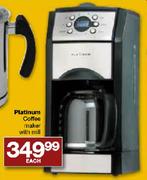 Platinum Coffee Maker With Mill