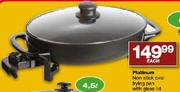 Platinum Non-Stick Oval Frying Pan With Glass Lid-Each 