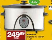 Platinum Digital Slow Cooker-4.5 Ltr Each