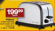 Platinum 4-Slice Stainless Steel Toaster With Bread Tray-Each