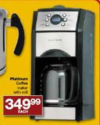 Platinum Coffee Maker With Mill