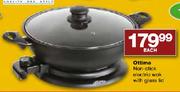 Ottimo Non-Stick Electric Wok With Glass Lid