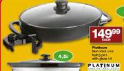 Platinum Non-Stick Oval Frying Pan With Glass Lid
