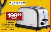 Platinum Stainless Steel Toaster-4 Slice With Braad Tray
