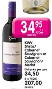 KWV Shiraz/Cabernet Sauvignon or Cabernet Sauvignon/Merlot-6 x 750ml