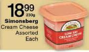 Simonsberg Cream Cheese Assorted-230g Each