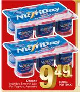 Danone Nutriday Smooth Low Fat Yoghurt, Assorted-6 x 100g per pack