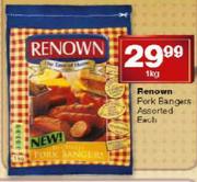 Renown Pork Bangers Assorted Each-1kg