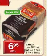 Sasko Low GI True Whole Wheat Brown Bread-800g