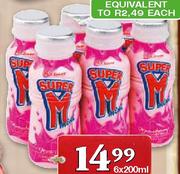 Clover Super M Flavoured Milk-6x200ml