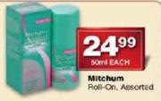 Mitchum Roll-On Assorted-50ml Each
