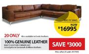 Railto Leather Corner Unit In Savannah & Milano Leathers