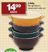 Libby Soup Bowls Assorted Colours-Each