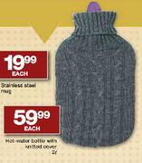 Hot-Water Bottle with Knitted Cover-2L Each