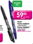 Pilot Frixion Ballpen Black-Per 3 Pack