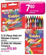 Kids Art Waxies Crayons 12 Piece-Per 12 Pack 